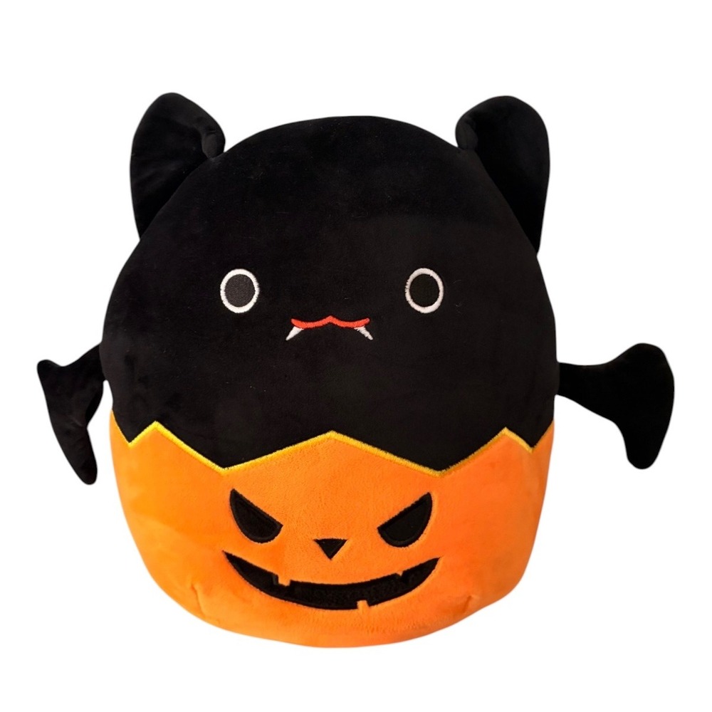 Squishmallows Emily the Bat in Pumpkin 12" Halloween Plush Black Orange
